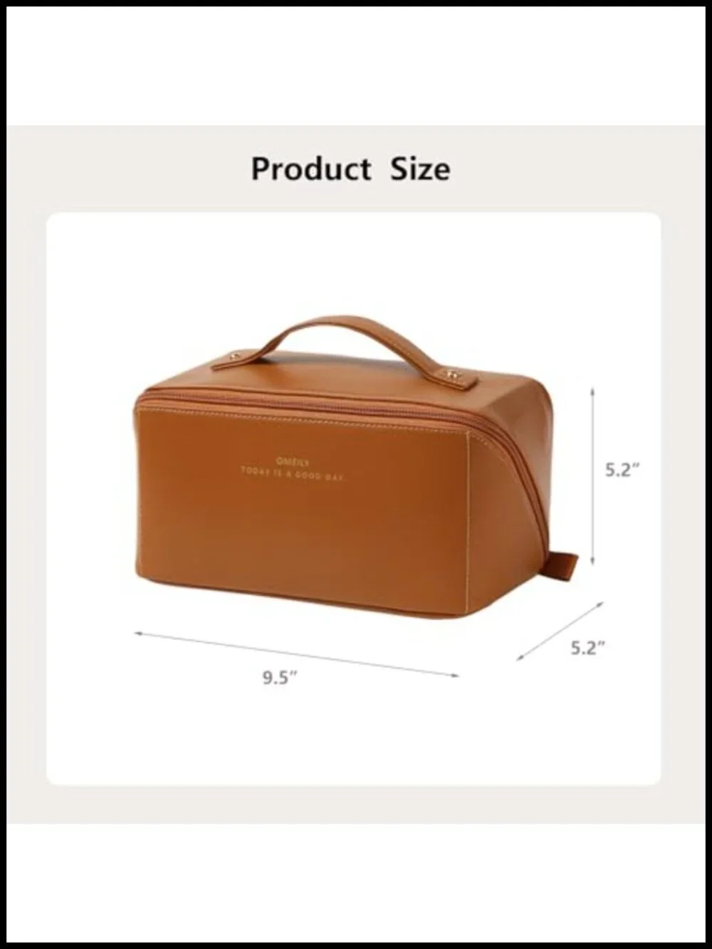 Large Travel Makeup Bag Faux Leather Toiletry Organizer with Compartments